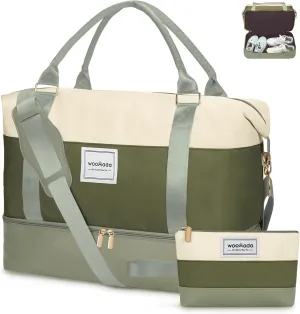 WOOMADA Weekender Bags for Women, Carry On Overnight Bag with Toiletry Bag, Personal Item Travel Duffel
