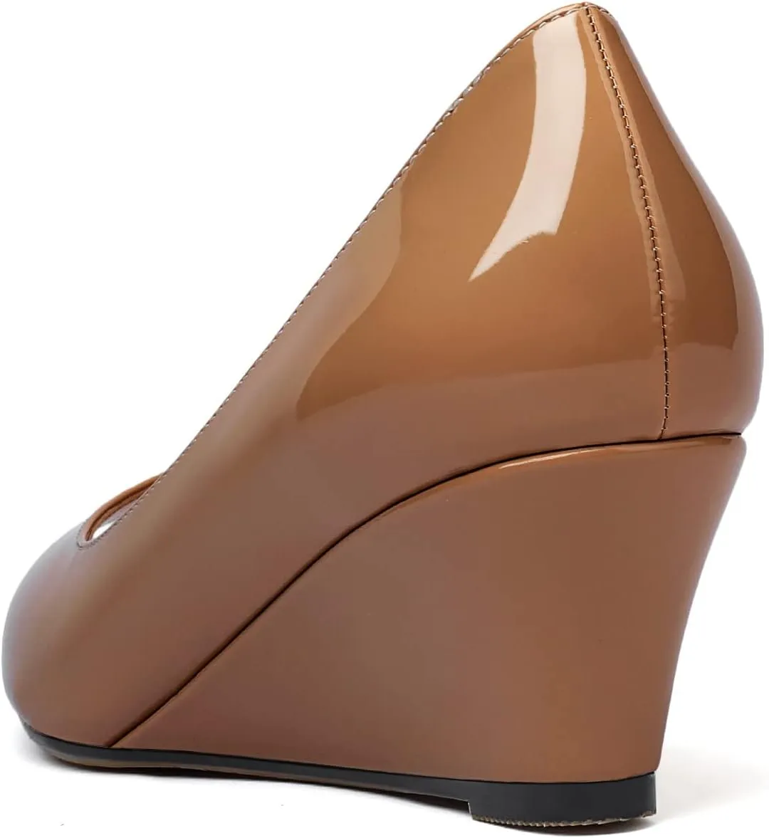 YODEKS Women's Peep Toe Wedge Sandals Low Heel Pumps Open Toe Heeled Sandals Shoes