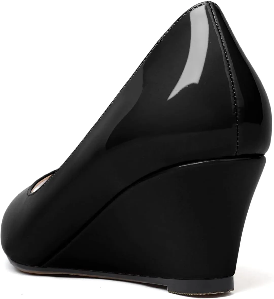YODEKS Women's Peep Toe Wedge Sandals Low Heel Pumps Open Toe Heeled Sandals Shoes