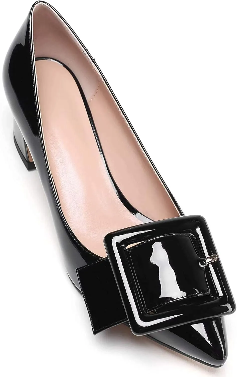 YODEKS Women’s Pointed Toe Pumps,2 Inches Chunky Block Heels Pumps,2 inches Classic Office Daily Dress Shoes