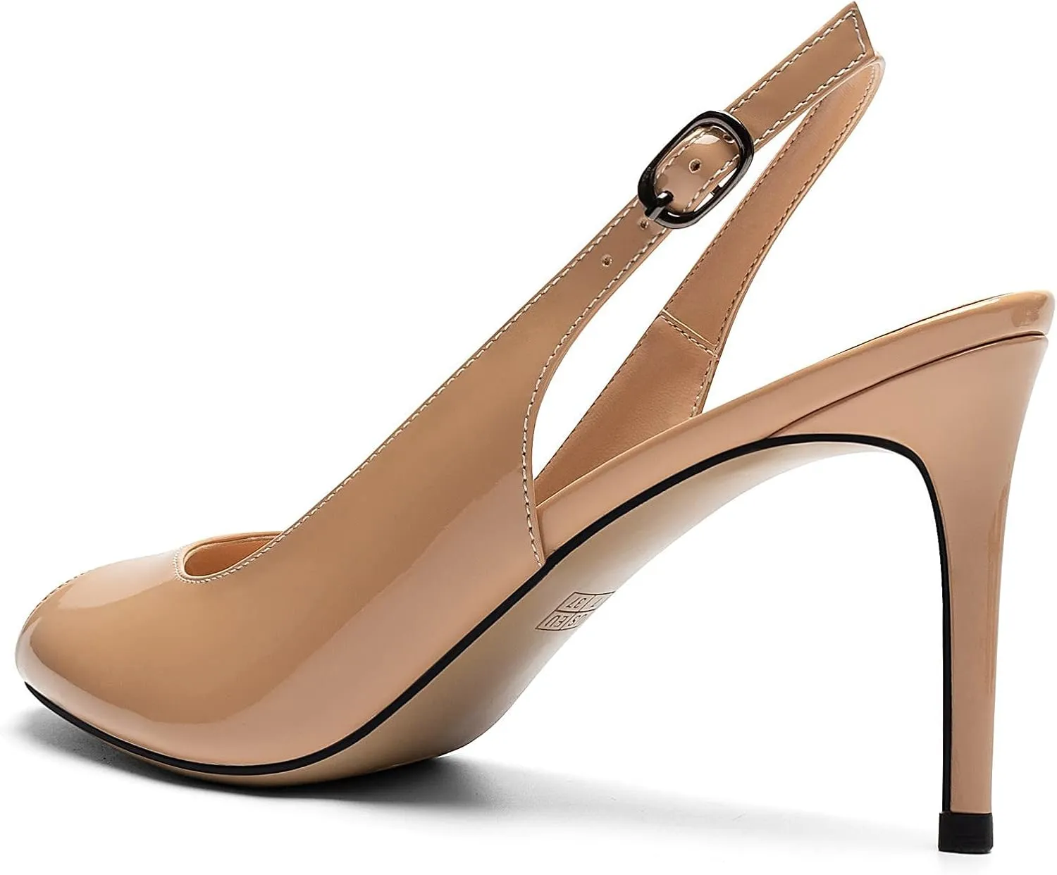 YODEKS Women's Slingback Peep Toe High Heel Pumps Stiletto Heel Shoes For Party Wedding Evening Night 3.5 Inch
