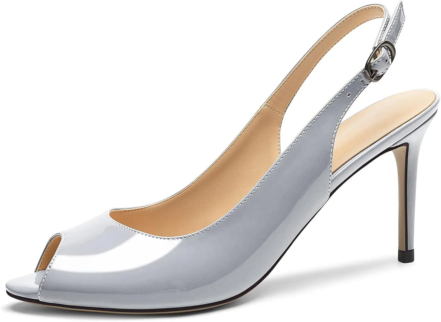 YODEKS Women's Slingback Peep Toe High Heel Pumps Stiletto Heel Shoes For Party Wedding Evening Night 3.5 Inch