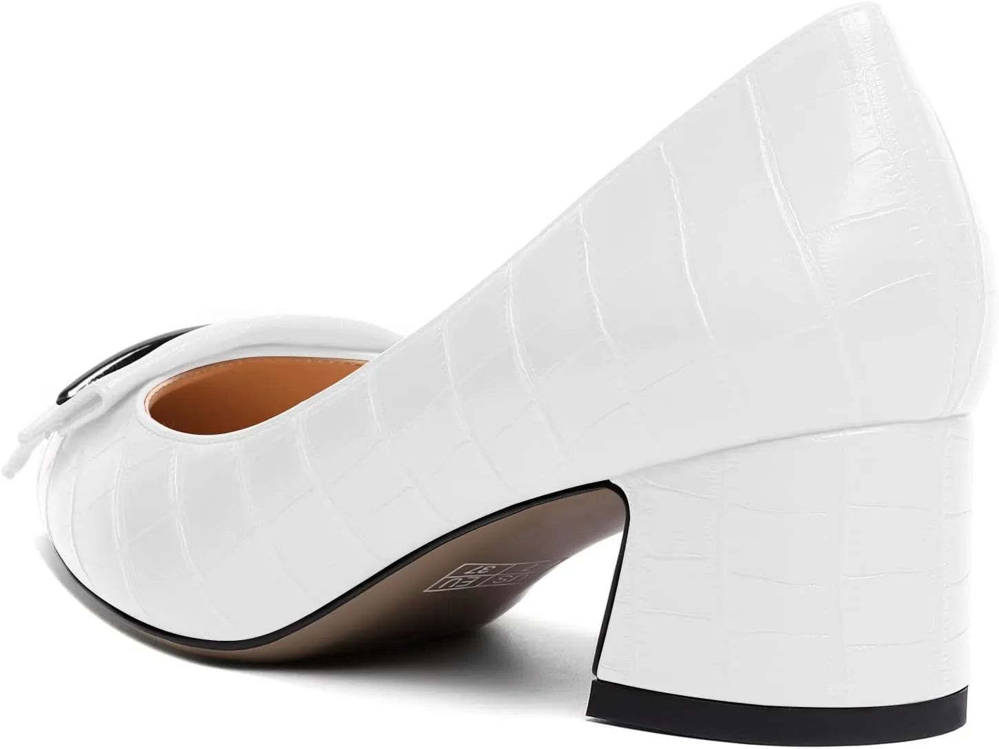 Zamikoo Women's Block Heel Pumps Low Heel Slip On Pointy Toe Wedding Dress Shoes US Size 5-13