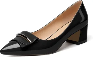 Zamikoo Women's Block Heel Pumps Low Heel Slip On Pointy Toe Wedding Dress Shoes US Size 5-13