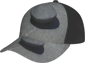 Zen Stone Print Baseball Cap for Men and Women – Curved Brim, Perfect for Outdoor, Sports, Travel, and Four Seasons